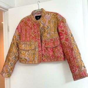 7 for all Mankind Boho Cropped Quilted Jacket - Large